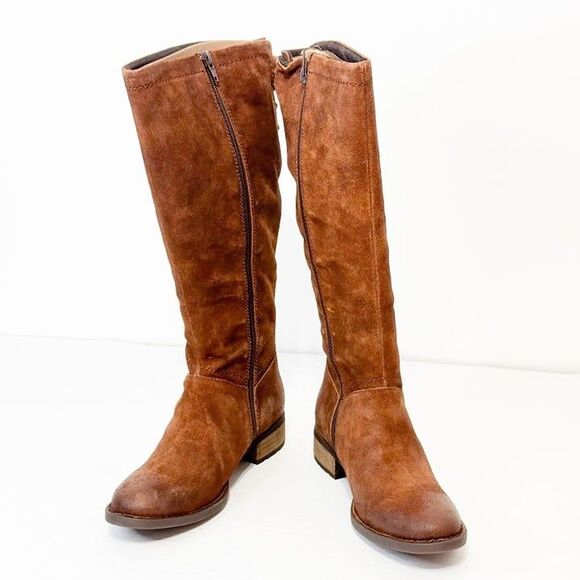 Born Hayden NWB Sz 8W Extended Calf Rust Tobacco Distressed Leather Knee High Bo - Picture 7 of 13